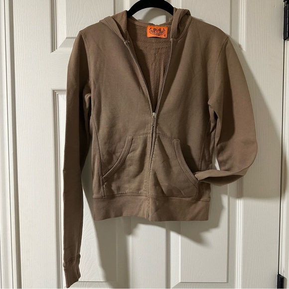 Rhinestone Embellished Juicy Couture Zip Hooded Sweatshirt - Picture 2 of 6